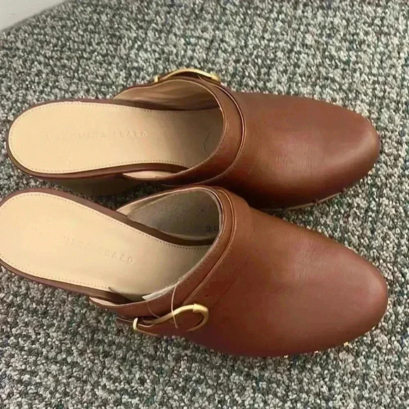 Veronica Beard Women's Hendrix Buckled Clogs Hazelwood Leather NWOB size 11 - Picture 5 of 9